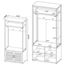 Flora - 2 Door Coat Rack Hall Tree Storage Bench And Multi Functional Storage - Natural