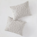 King/Cal King Tufted Cotton Chenille Medallion Duvet Cover Set