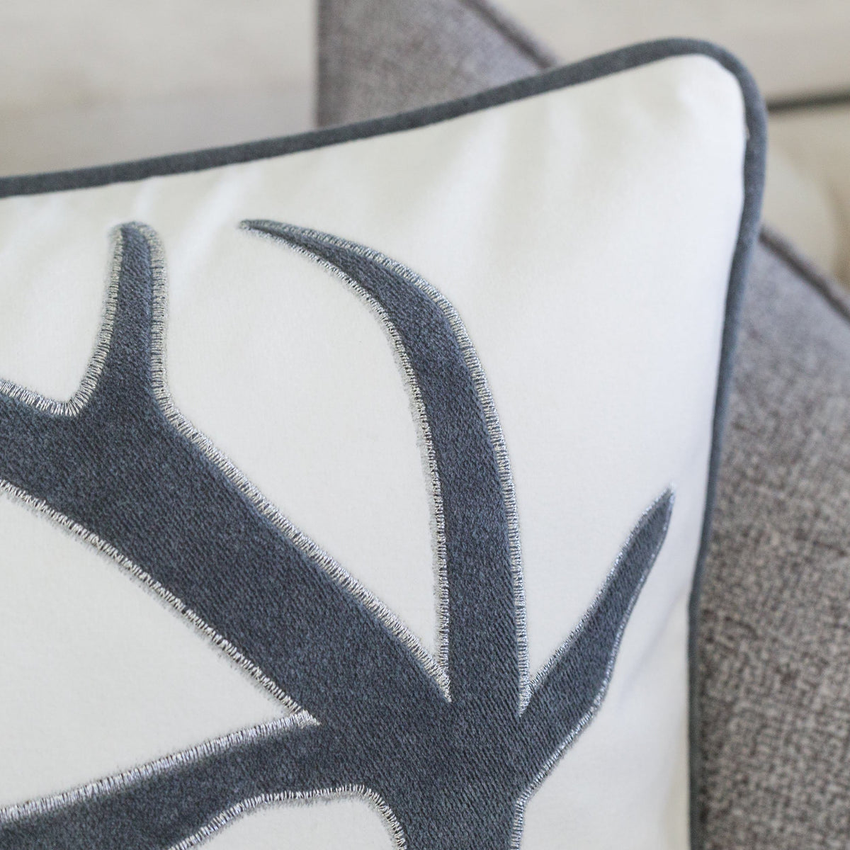 Holiday Reindeer Velvet Accent Pillow 20x20, photo 9 of 10