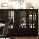 Minimalist Buffet Cabinet With Double Glass Doors And Drawer by HouseOfZazla