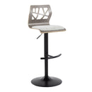Folia - Contemporary Adjustable Barstool With Swivel With Rounded T Footrest (Set of 2) by HouseOfZazla