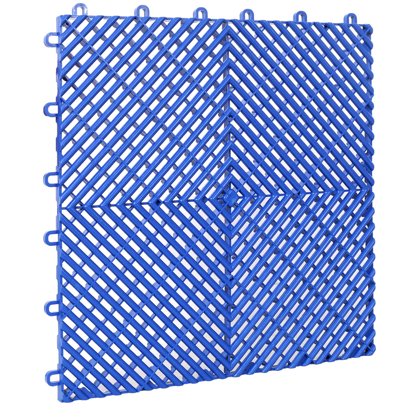 Interlocking Plastic Garage Floor Tiles, 15.6-Inch, Set of 25, Blue, photo 4 of 10