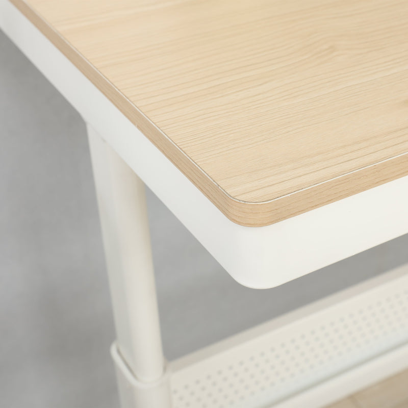 (Maple Tabletop) 48 x 24 InchesStanding Desk with Metal Drawer, Adjustable Height Stand up Desk, Sit Stand Home Office Desk, Ergonomic Workstation
