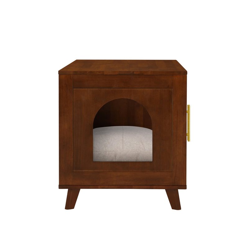 Myra Indoor Premium Rubber Wood Cat Cabinet with Cozy Cushion, photo 7 of 10