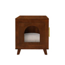 Myra Indoor Premium Rubber Wood Cat Cabinet with Cozy Cushion by HouseOfZazla