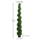 6FT Two-Tone Spiral-Shaped Potted Cedar Tree Set