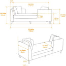 77.95'' Wide Modern Double-Sided Upholstered Chaise Lounge Indoor,Chenille Fabric Sleeper Sofa Couch With 4 Throw Pillows, Daybed with Rubberwood Legs For Living Room, Bedroom, Apartment,Green