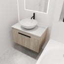 30" Modern Design Float Bathroom Vanity With Ceramic Basin Set, Wall Mounted White Oak Vanity With Soft Close Door, KD-PackingD-Packing Pieces