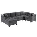 U Shaped Sectional Sofa, Corner Living Room Couch With Built In Cup Holders, Storage, USB Ports by HouseOfZazla