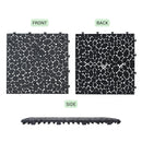 Interlocking Deck Tiles Plastic Waterproof Outdoor All Weather Anti-Slip Bathroom Shower Balcony Porch Strong Weight Capacity Upto 440 Lbs, Pebble Stone Pattern by HouseOfZazla