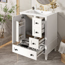 Bathroom Vanity With Integrated Basin, Soft Close Drawers, Door Mounted Double Layer Shelf by Unique Piece Furniture