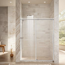 Frameless Sliding Shower Door in Brushed Nickel