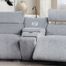 Fullar - Modular Console With Speaker & Cup Holder - Light Gary Chenille by Unique Piece Furniture