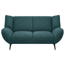 Logan - Flared Arm Loveseat Lounge Sofa - Teal Blue