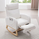 Teddy Fabric Leisure Rocking Chair with Adjustable Footstool