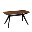 7-Pieces Upholstered Dining Set With Rubberwood Frame, Light Beige + Walnut + Black by HouseOfZazla