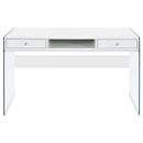 Dobrev 48-inch 2-drawer Writing Desk White High Gloss