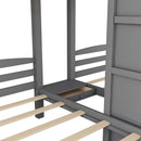 Twin Over Twin & Twin Bunk Bed With Built In Staircase And Storage Drawer - Gray