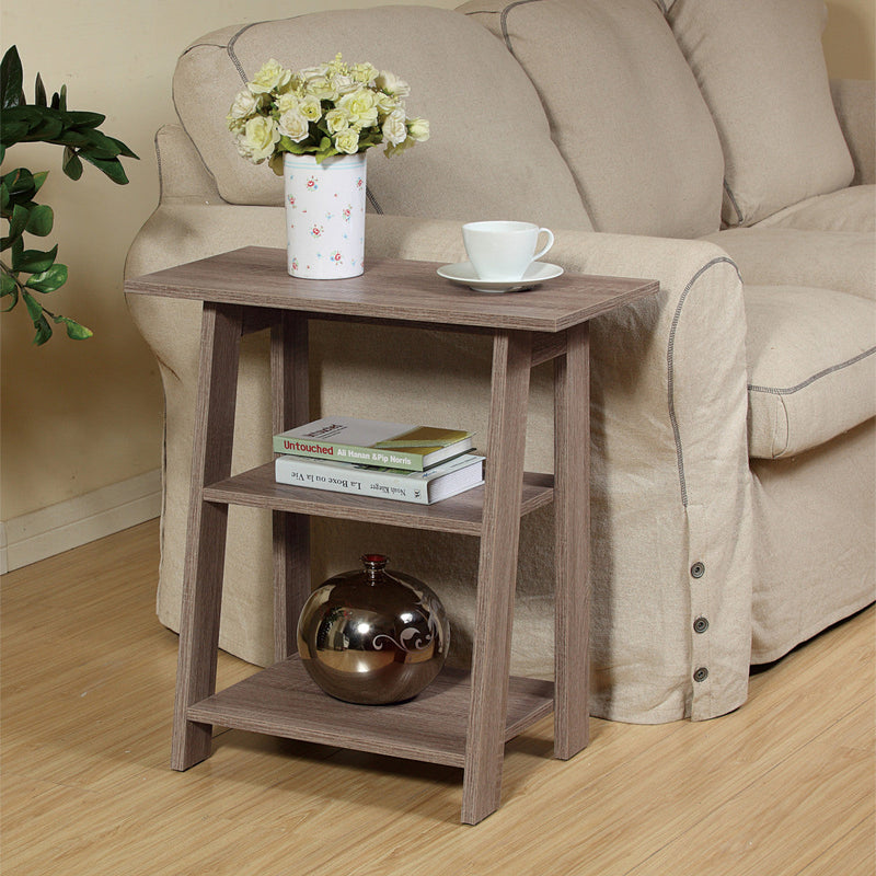 24"H Gray Rustic Side Table (Ladder Side Table)