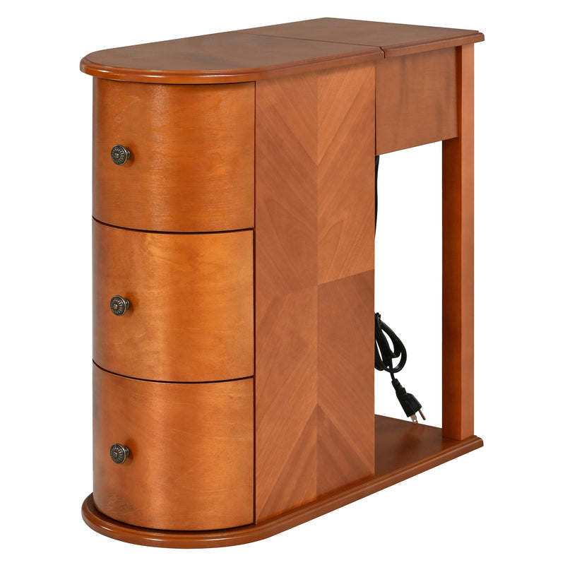 Modern End Table with Hidden Cup Holder Drawer, photo 9 of 10