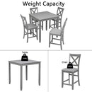 5 Piece Dining Table Set, Wooden Dining Square Table Set For 4