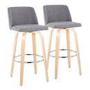 Toriano - Contemporary Fixed Height Barstool & Swivel With Round Footrest (Set of 2) by HouseOfZazla