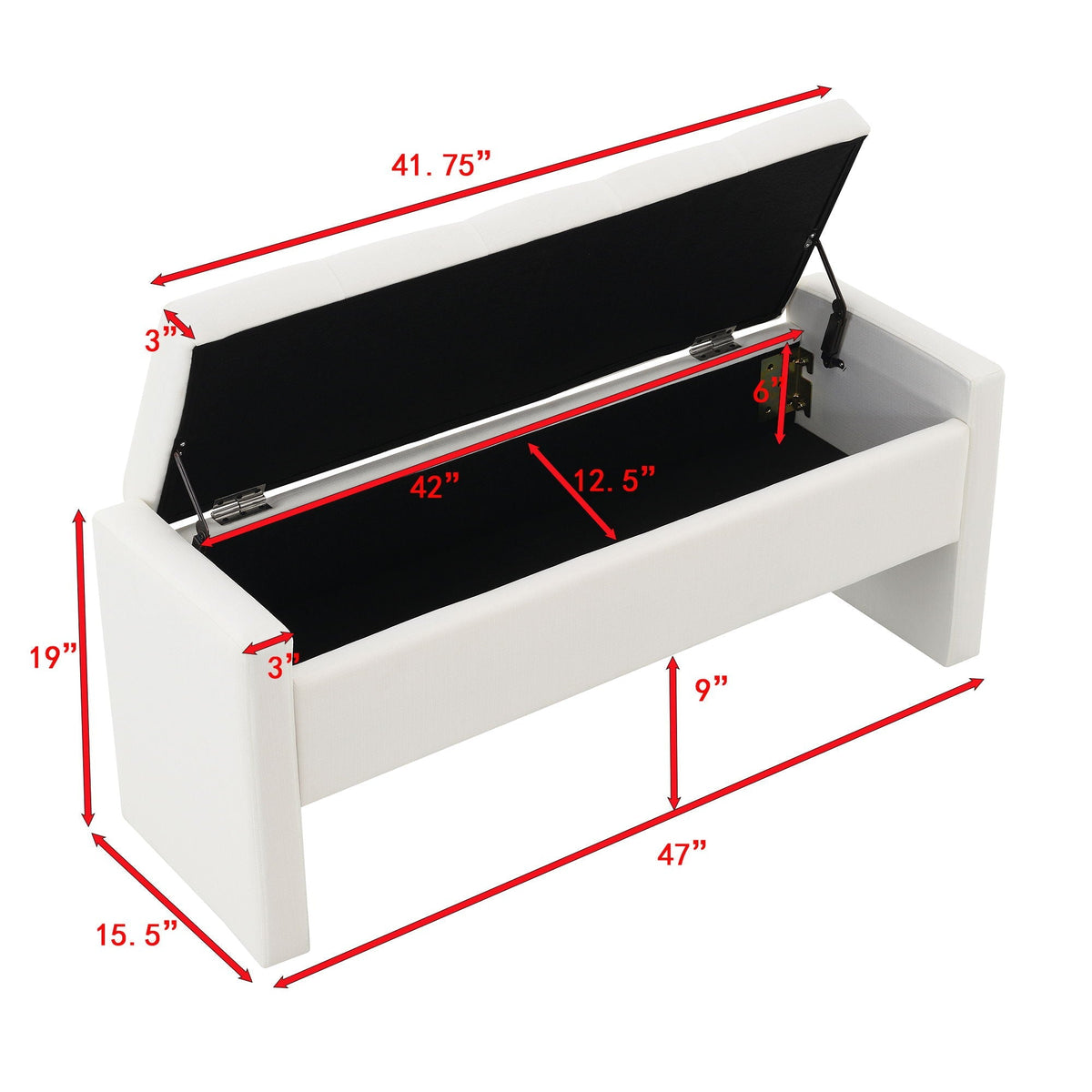 Modern Upholstered Large Bed End Bench With Storage, photo 13 of 20