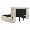 Sonya 4-piece Upholstered Eastern King Bedroom Set Ivory