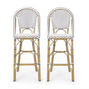 29.5" Outdoor PE Rattan French Barstool