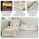 L-Shaped Bed Frame With Trundle, Built In Desk & LED Lighting by HouseOfZazla
