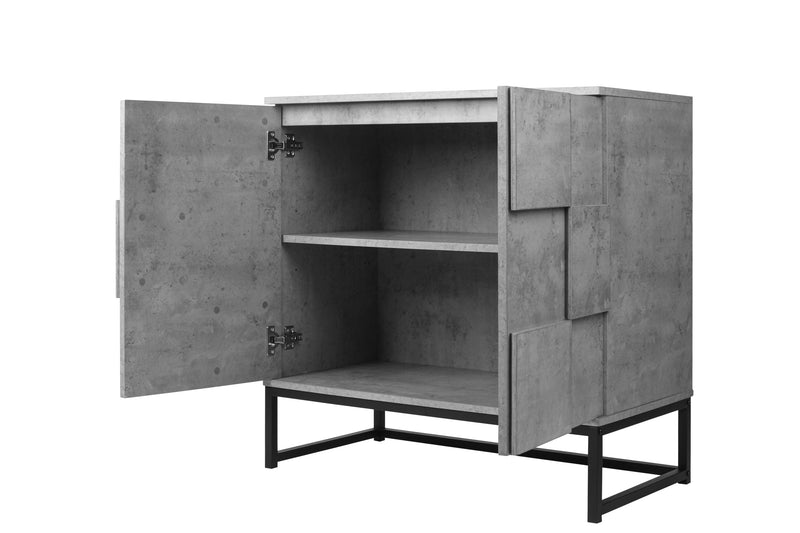 2 Door Cabinet, for bedroom, cement grey, for living room, bed room