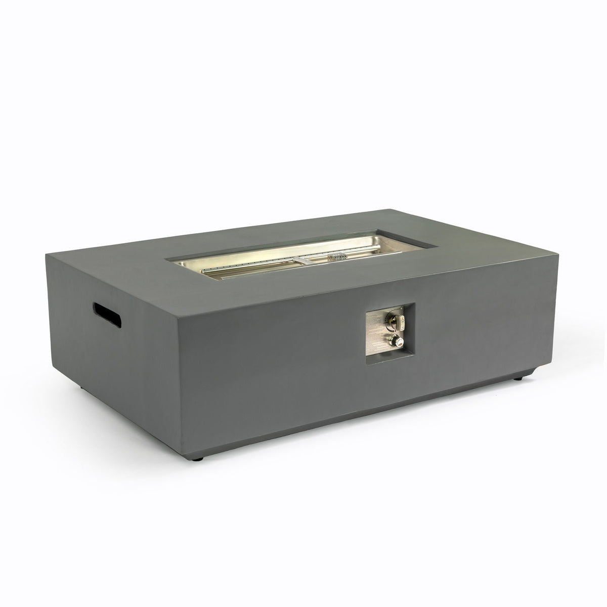 Volon - Rectangular Fire Pit Table, Propane Powered, 50,000 BTU - Light Gray, photo 19 of 25