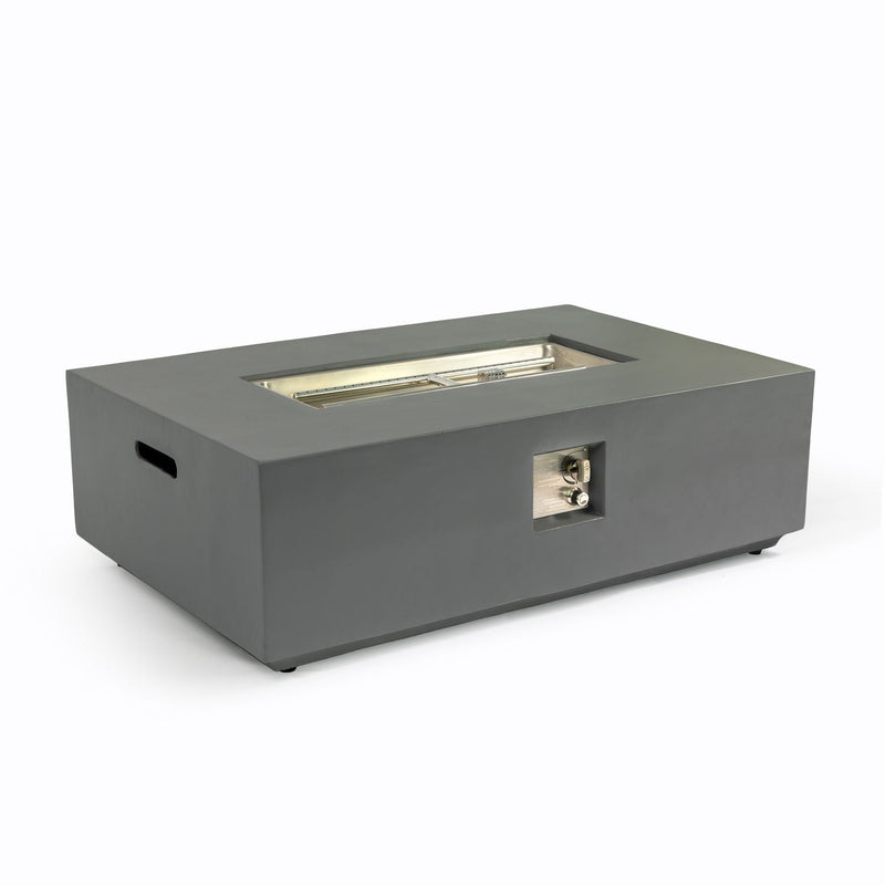 Volon - Rectangular Fire Pit Table, Propane Powered, 50,000 BTU - Light Gray, photo 19 of 25