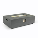 Volon - Rectangular Fire Pit Table, Propane Powered, 50,000 BTU - Light Gray by HouseOfZazla