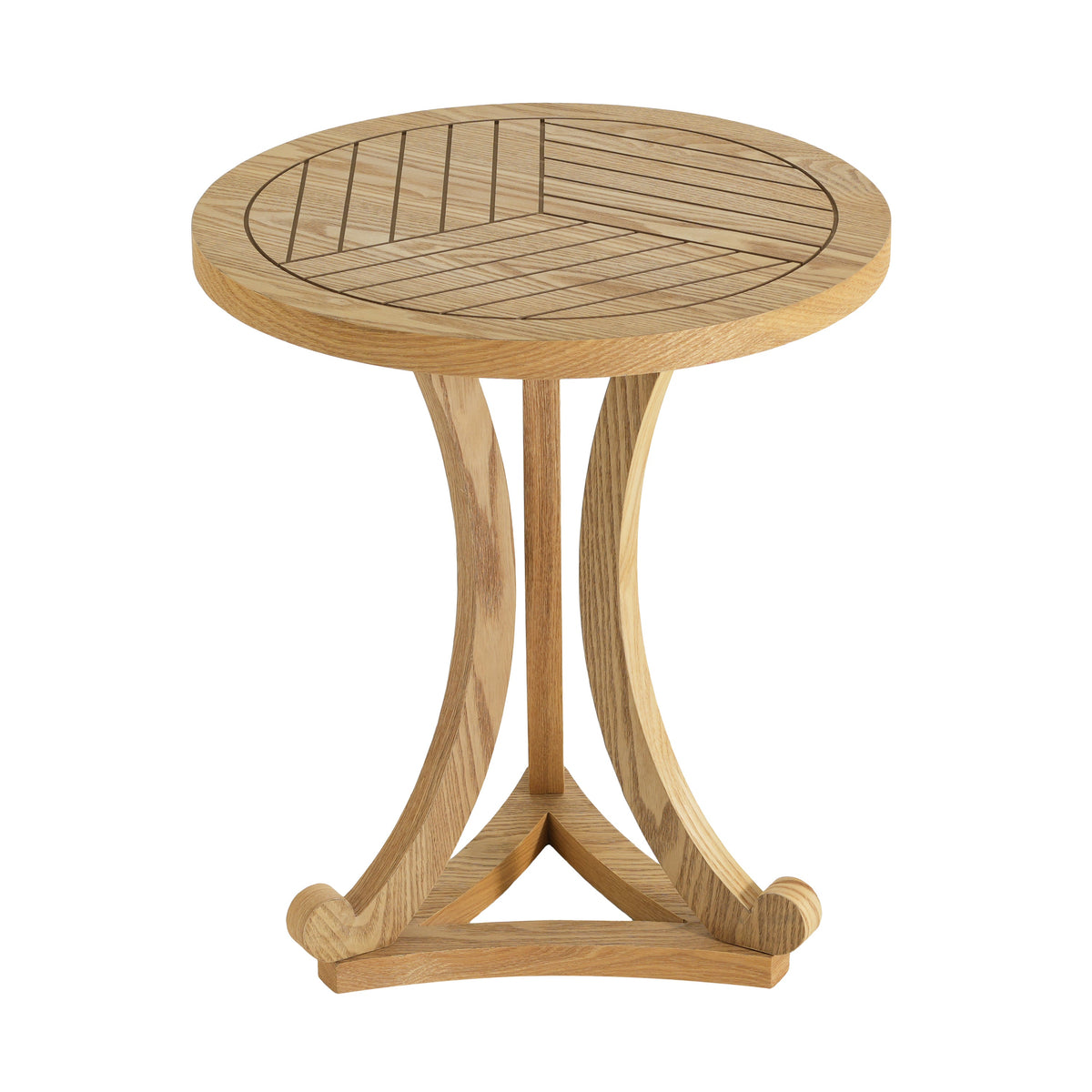 Natural Finish Round Wood Accent Table, photo 5 of 10