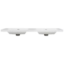 Vanity Top With Undermount Rectangular Double Sinks, Faucet Holes - White