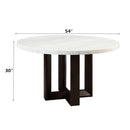Edwyn - Round Dining Table - White Natural Marble Top & Espresso by Unique Piece Furniture
