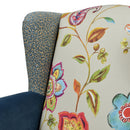 Anya - Boho Chic Wingback Accent Arm Chair - Floral / Leopard / Blue Teal / Yellow Gold by HouseOfZazla