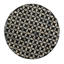 D14x20' Black Round Accent Capiz Stool, Garden Side Table