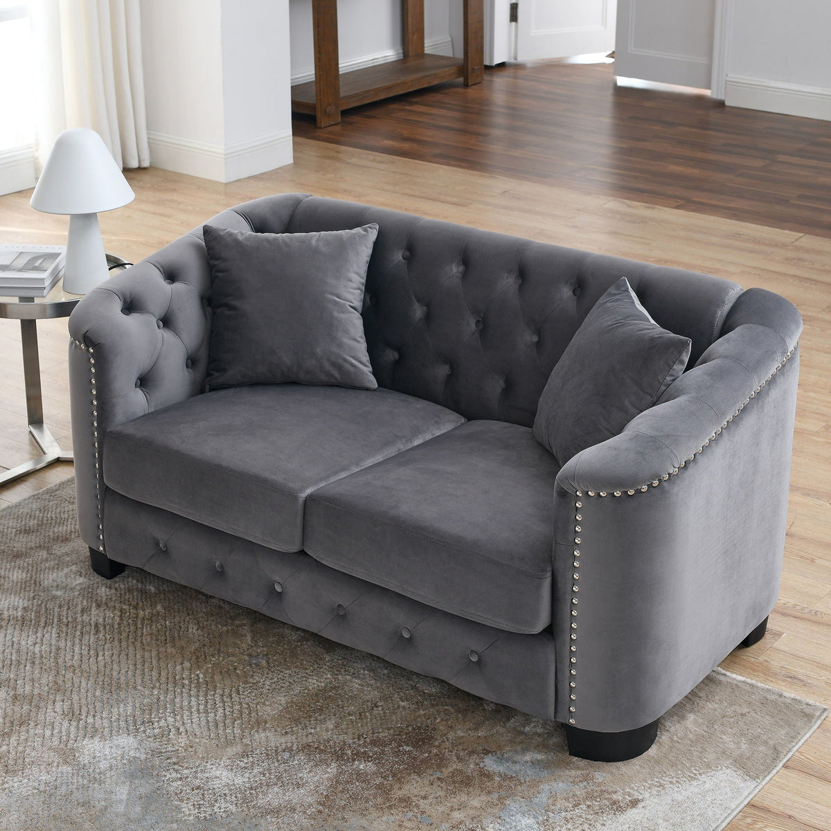 Modern Chesterfield Sofa With Tufted Backrest For Living Room, photo 26 of 36