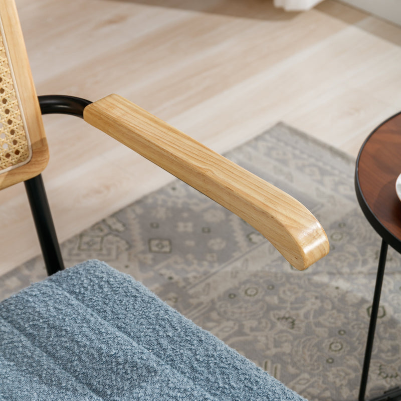 Accent Chair - Modern Industrial Slant Armchair with Metal Frame - Premium High Density Soft Single chair for Living Room Bedroom