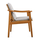 Outdoor Dining Chairs Set of 2, Teak Color Acacia Wood Frame