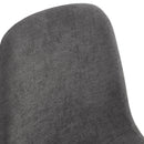 A modern and practical circular dining table. Made of MDF tabletop and wooden MDF table legs. A set of 4 cushioned chairs.