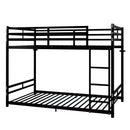 Bunk Bed with Ladder and High Guardrail Metal Bunk Bed, Storage Space, Noise Free, Twin Over Twin Size by HouseOfZazla