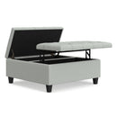 Harrison - Coffee Table Storage Ottoman Lift Top - Stone Gray by HouseOfZazla