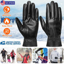 Unisex Leather Winter Warm Gloves Outdoor Windproof Soft Gloves Cycling Skiing Running Cold Winter Gloves