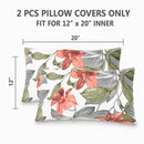 2 Pack Outdoor Lumbar Pillow Covers - Blush Botanical