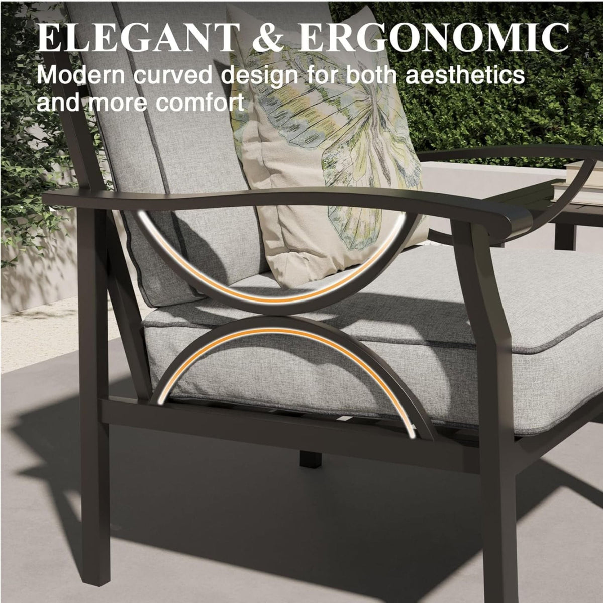 All-Weather Armchairs With Cushions, Modern Sculptural Design (Set of 2), photo 17 of 22