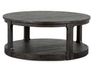 Boswell - Round Cocktail Table (With Casters) - Peppercorn