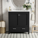 Bathroom Vanity With Single Sink, Combo Cabinet Undermount Sink, Bathroom Storage Cabinet With Two Doors And A Drawer, Soft Closing, Multifunctional Storage, Solid Wood Frame by HouseOfZazla